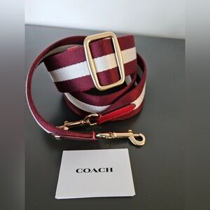 Coach Purse Strap Red & White Stripes- Fantastic Condition!